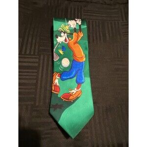 Vintage Mickey Unlimited Goofy and Pluto golf Tie 100% silk 59"x4"